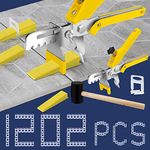 Tile Leveling System with Tile Plier and Rubber Mallet, 1000-Piece Tile Spacers Clips and 200-Piece Reusable Wedges, Tile Leveler Tool Set for Tile and Stone Installation (1/8 Inch Tile Spacers)