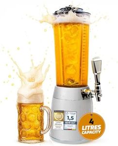 Beer-Tower XXL Drinks & Beverage Dispenser with Tap 4.0 litres with Ice Cooler - Beer Column from Bavaria (White)