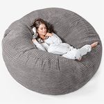 Lounge Pug Mega Mammoth Giant Bean Bag Sofa, Jumbo Cord Graphite Grey, Massive Size Beanbag for 2 Adults