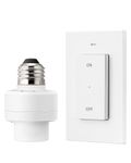 DEWENWILS Remote Control Light Socket E26 E27 Bulb Base, Wireless Light Switch for Light Lamp Fixtures, No Wiring Needed, ETL Listed, 1 Wall Mounted Controllers and 1 Bulb Base