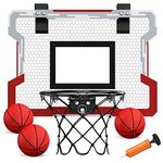 QDRAGON Basketball Hoop Indoor for Kids, Mini Basketball Hoop with 3 Balls, Over The Door Basketball Hoop Toys Gifts for Boys Girls