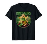 Dinosaurs Not The Mama! Baby & Earl Sinclair Big Retro Logo T-Shirt