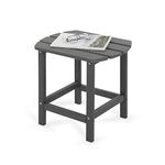 TORVA Adirondack Outdoor Garden Side Table, HDPE Recycled Plastic End Table for Patio, Garden Coffee Table Weather Resistant, Grey Color