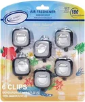 Air Jungles Rest Island Scent Car Air Freshener Clip, 6 Car Freshener Vent Clips, 4ml Each, Long Lasting Air Freshener for Car, Up to 180 Days Car Refresher Odor Eliminator