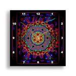 3dRose dpp_24832_1 Mandala 4 Mandala India Buddhism Hinduism Psychedellic New Age Harmony Balance Meditation-Wall Clock, 10 by 10-Inch