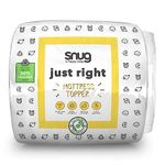 Snug Deeply Dreamy Single Mattress Topper - Quilted Soft Comfortable Mattress Enhancer with Deep Fitting Elasticated Straps - Hypoallergenic and Machine Washable - Single - 190x90cm,White