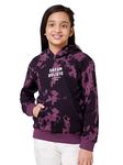 Alan Jones Clothing Girls Cotton Blend Hooded Neck Regular Sweatshirt(GL22-SW102-PR-15.16YRS_Purple_15Years-16Years)