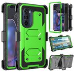 Takfox Moto Edge 2022 Case, for Motorola Edge 2022 Case Belt Clip Phone Holster, [Built-in Screen Protector] [Kickstand] Protective Heavy Duty Shockproof Rugged Cover-Green