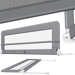 KESSER® Sponda da letto Protezione per letto Sponda da letto bambini Sponda da culla Barriera letto per bambini, Grigio chiaro - 180cm