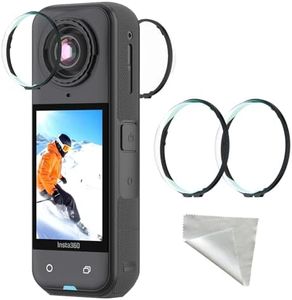 Lens Guards for Insta360 X5, 2 Pack High Transparency Tempered Glass Lens Protector Cover, Premium 9H Hardness Anti‑Scratch Anti‑Drop Twist‑Lock Len Protective Cap Camera Accessories