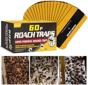 60 Pack Roach Traps,Roach Killer Indoor Infestation,Cockroach Killer Indoor Home,Glue Roach Traps,Roach Motel,Child & Pet Friendly