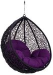 Prime Pigeon Hammock Iron Swing Chair Without Stand For Home, Hanging Swings For Indoor, Outdoor, Home, Patio, Yard, Balcony, Garden (Black/Purple)(Rattan), 94.5 Centimeters