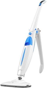 PurSteam Steam Mop, Hard Wood Floor Cleaner, Carpet Cleaner, Swivel Mop Head, 2 Washable Mop Pads, Turquoise/White