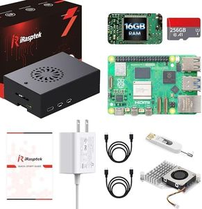 iRasptek Starter Kit for Raspberry Pi 5 16GB RAM-Pre-Loaded with 256GB Edition Raspberry Pi OS (Aluminum Case)