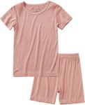 Jimonda Baby Boys Girls Pajama Sets Toddler Sleepwear Cool Jammies 2pcs Viscose from Bamboo PJs Short Sleeved 18M-8Y(Rose Pink-18-24m)