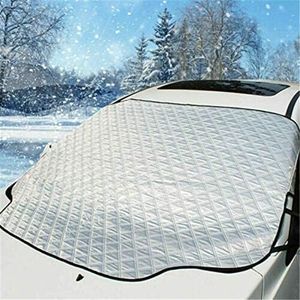 Windshield Snow Cover, Car Windshield Snow Ice Cover Magnets, 4 Layers Thick Windshield Protector from Snow Ice Frost Sun, Fit for Most Cars, SUVs, MPVs, Pick-up Trucks and Vans