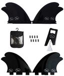 Ho Stevie! Fiberglass Reinforced Polymer Surfboard Fins - Quad (4 Fins) FCS or Futures Sizes, Choose Color (Black, FCS)