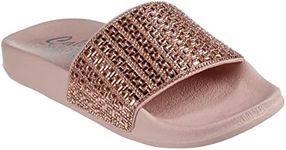 Skechers Women's POP UPS Sandal, Rose Gold Canvas/Rhinestone Trim, 5 UK