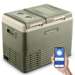 AAOBOSI 44 Quart Car Refrigerator, Car Fridge Dual Zone APP Control,12 Volt Portable Freezer,-4℉-68℉ RV Electric Compressor Cooler 12/24V DC and 100-240V AC for Camping, Travel, Outdoor