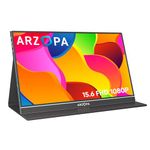 ARZOPA Portable Monitor, S1 Table 15.6'' 1080P FHD Laptop Monitor USB C HDMI Computer Display HDR Eye Care External Screen with Smart Cover for PC Mac Xbox PS5