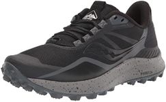 Saucony Women's Peregrine 12 Trail Running Shoe, Black/Charcoal, 7.5 W US