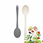 Silicone Spoons For Cooking Mixing Spoons For Baking Serving Stirring Soup Non Stick Pan Rubber Spatula Solid Spoon Bakeware Kitchen Tool Heat Resistant Utensil 32x6.2cm Assorted Colour (1 Piece Only)