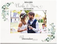 Personalised Wedding Day Photo Frame Gift With Eucalyptus Leaves