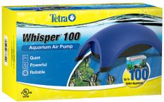 Tetra 77850 Whisper Air Pump, for Aquariums, Quiet, Powerful Airflow, 60 to 100 gallons Black