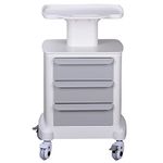 Professional-Grade 3-Drawer Utility Cart on Wheels - Trolley Cart w/ 3 Drawers & Utility Desk - Mobile Storage Cart, Cavitation Machine, Salon Supplies - Max 50kg/110lb Load…