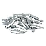 flivevine 50 Pieces 22g Fishing Lures Spoons Saltwater Hard Metal Spinner Baits Casting Spoon Silvery for Salmon Bass (Silvery)