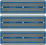 ElectroCookie Solderable Breadboard Full-Size PCB Board for Arduino and Electronics Projects, Gold-Plated (3 Pack, Blue)