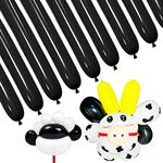 Black 260 Modeling Balloons 100Pcs Black Long Balloons Twisting Animal Balloons Thickening Latex Magic Balloons for Animal Model Halloween Party Decorations 100Pcs