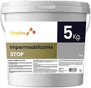 H2OPLUS Stop Waterproof Coating 5 kg Grey Elastic Waterproofing Paint for Patios, Balconies · Sealing Waterproof Outdoor · Elastic Waterproofing Paint for Outdoor Use