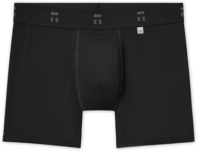 Tommy John Men's Air 4" Trunk Underwear - Hammock Pouch (Black, X-Large)