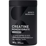 Sports Research Creatine Monohydrate - 100 Servings - 500g, Creatine Supplement for Increased Lean Muscle Mass. Vegan, Non-GMO, Gluten Free, Informed Sport Certified