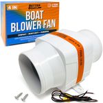 4" Boat Blower Fan Inline 12v Blower Fan High CFM 270CFM Marine Engine Gally Head and Boat Bilge Blower Fan 4 inch Inline Duct Fan Marine Blower Fan Motor Boat Fans 12 Volt (3 or 4 Inch)