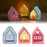 Candle Moulds for Casting, Silicone Mould House with Window Candle Mould Soap Mould Epoxy Resin Moulds House Silicone Mould for Soy Wax Candles Soap