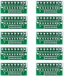 JESSINIE 10Pcs Interface board 1.27MM 2.0MM 2.54MM Adapter Board for Wireless Module Transfer Spacing 8 Pins 3 Rows 24 Holes