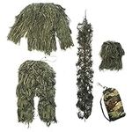 Kids Ghillie Suit Breathable Lightweight Ghillie Suit for Woodland Hunting Outfit, Green 140~160CM