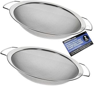 Master Elite 60 Mesh Stainless Steel Paint Strainer, 2 Pack - Fits Over 5 Gallon Paint Bucket Cans, Strains Filters Removes Debris, Particles, Impurities from Coating and Liquids - Drain, Rinse Food