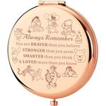 KEYCHIN Pooh Bear Pocket Mirror Piglet & Eeyore & Tigger & Rabbit Fans Gifts You are Braver Stronger Smarter Than You Think Pooh Compact Makeup Mirror (Pooh Bear-RG)