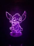 althiqahkey STITCH LILO AND STICH 3D Acrylic LED 7 Colour Night Light Touch Table Lamp