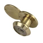 Amig - Viewer with Super Angle Lens for Interior and Exterior Doors | Viewer with Privacy Cover | Brass | Gold Colour | Measurements: Diameter 14 mm | Door Thickness 15-25 mm