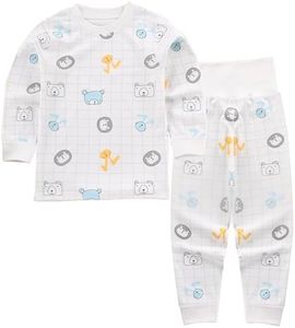 YANWANG 100% Cotton Baby Boys Girls Pajamas Set Long Sleeve Sleepwear(Bear,2-3 T)