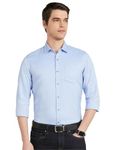 Symbol Premium Men's Cotton Smart Casual Shirt (Regular Fit | Solid Oxford | All Day Fresh) (SP-M-S24-CS-103_Light Blue_M)