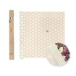 SUPERBEE Beeswax Wrap Roll 33x90cm (13x35.5in), Reusable Beeswax Wrap for Food, Wrap Roll, Reusable Bees Wrap Paper for Wrapping Vegetables, Cheese Paper, Bowl Covers Sandwich Wrapping Paper - Hexagon