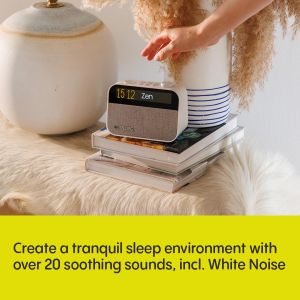 Pure Moment Alarm Clock – DAB+/FM Radio, Bluetooth, Sleep Aid, White