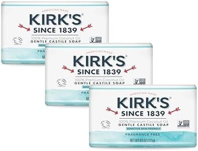 Kirk's Castile Bar Soap Clean Soap for Men, Women & Children | Premium Coconut Oil | Sensitive Skin Formula, Vegan | Fragrance-Free/Unscented | 4 oz. Bars - 3 Pack