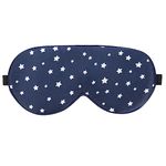 ALASKA BEAR Natural Silk Sleep Mask, Super Smooth Eye Mask (Blue Stars)