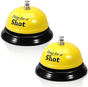 Call Bell, Service Bell Dinner Desk Bell for The Porter Kitchen Restaurant Bar Hotel Schools (2 Pack, Yellow)-Style 2